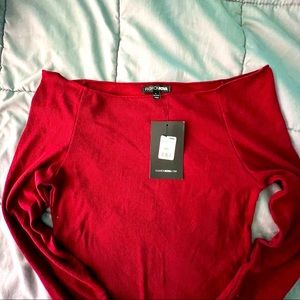 Cropped, Off the shoulder, Long Sleeve Top